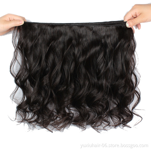Loose Wave Remy Hair Extension Human Hair Bundles With Closure Natural Color  Weave Bundles 100% Human Hair Bundle With Frontal